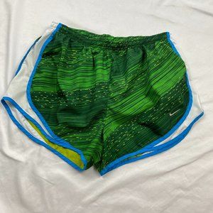Nike Dri Fit Running Shorts Athletic Women’s Size L Green Blue